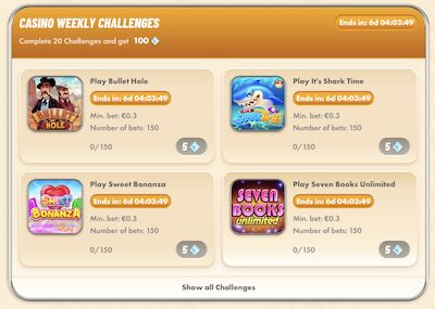 Vegasino Casino Challenges